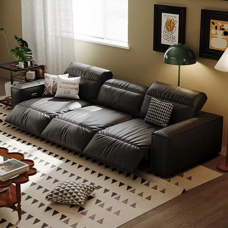 

Microfiber Strong Electric Sofas Full Size Design Luxury Apartments Sofa Living Room Modern Indoor Divano Soggiorno Furniture