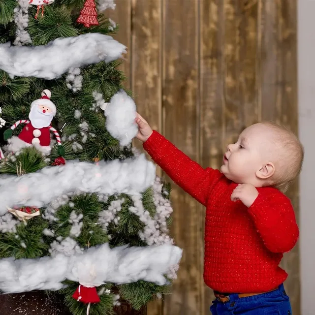 Artificial Snow Stuffing - Fake White Snow Decor & Fluffy Polyester Fiberfill for Christmas Tree & Winter Crafts Holiday DIY 5