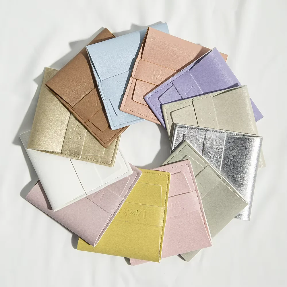 50pcs Soft PU Leather Gift Bags Personalized Custom Jewelry Pouches for Earrings Ring Fashion Gift Boutique Packaging Storage