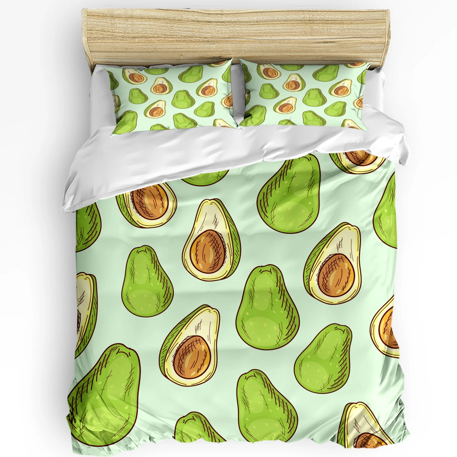 

Avocado Green Seed Fruit Printed Comfort Duvet Cover Pillow Case Home Textile Quilt Cover Boy Kid Teen Girl 3pcs Bedding Set