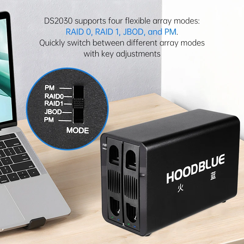 HOODBLUE 2ベイHDDドッキングステーション 2.5インチ/3.5インチ SSDエンクロージャ SATA - USB 3.0 外付けケース ハードディスクストレージ 8-60TB 5Gbps/10Gbps