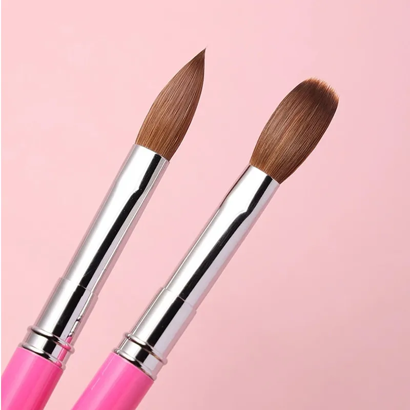 1 Uds. Pincel Kolinsky para decoración de uñas, pincel acrílico para tallado de Gel UV, polvo líquido, herramientas de dibujo para pintura de uñas DIY, tamaño 2-18