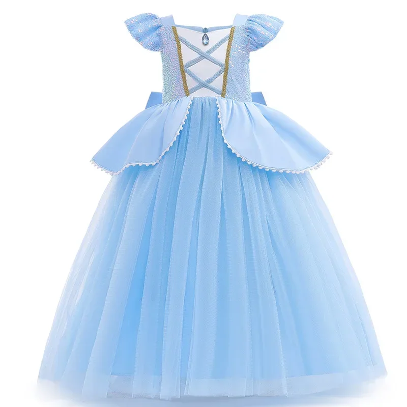 

Cinderella Dress for Girls Carnival Birthday Party Princess Dress Girls Lace Sequins Prom Gown Halloween Easter Costume for Kids