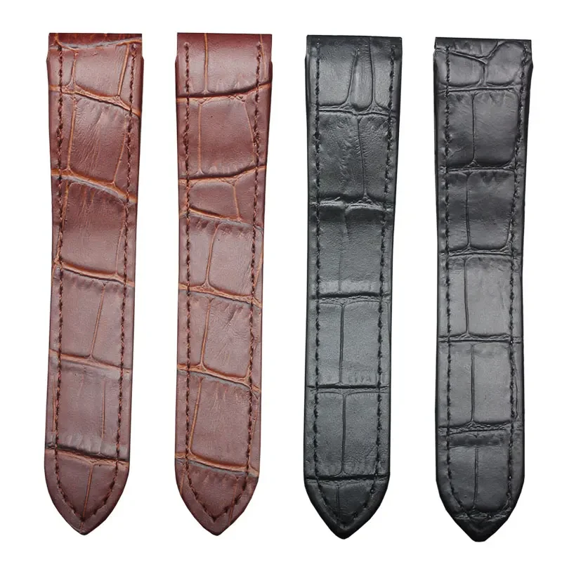 Crocodile Pattern Genuine Leather Watch Strap for Cartier Sandoz Watch Band Men\'s 100 Santos Watchband Accessories20 23mm