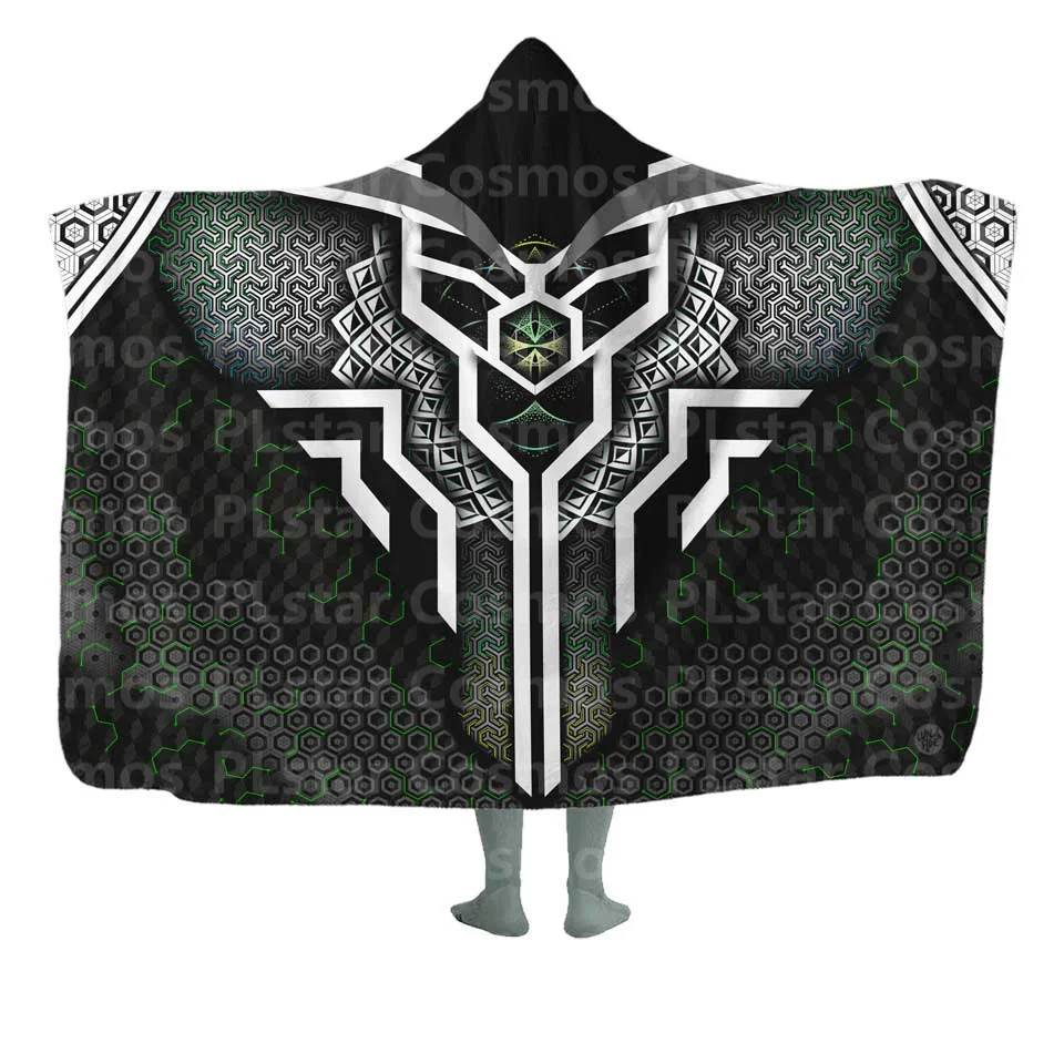 

Cyber Blackout Hooded Blanket 3D All Over Printed Wearable Blanket for Men and Women Adults Kids Fleece Blanket