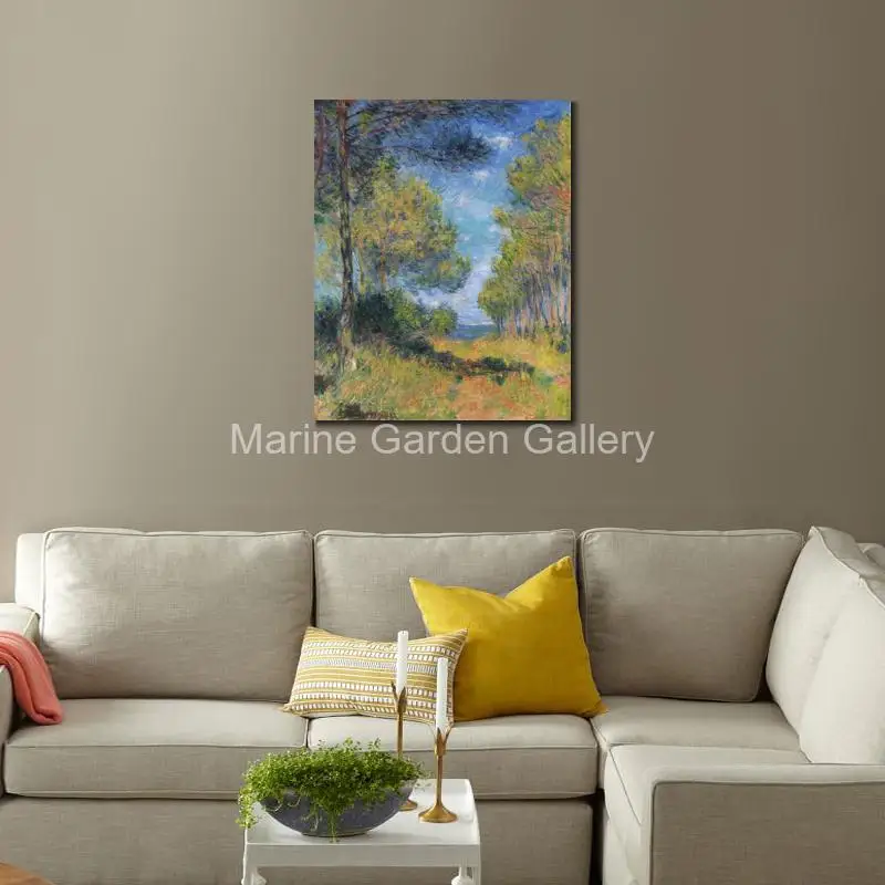 Countryside Landscape Claude Monet Painting Path Varengeville Impressionist Oil Hand Painted Canvas Art Modern Bathroom Decor