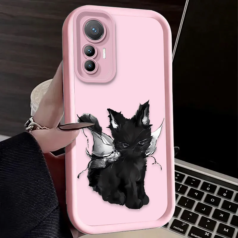 حافظة طباعة على شكل زهرة حبر لهاتف Xiaomi Mi 15 Ultra 14 13 12 12S 12X 11 Lite 5G NE 13T 12T 11T 14T Pro غطاء كامل مقاوم للصدمات