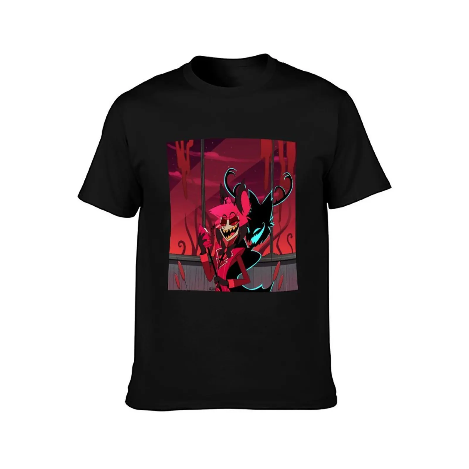 Alastor and his Shadow T-Shirt Worker Basic Short Sleeve Tee T-Shirt