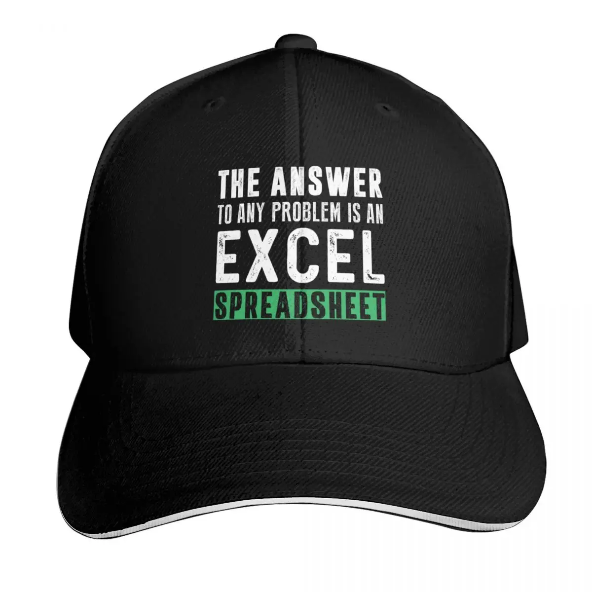 The Answer To Any Problem is An Excel Spreadsheet Funny Gift For Excel Lover Baseball Cap Men Women Casual Summer Sport Sun Cap