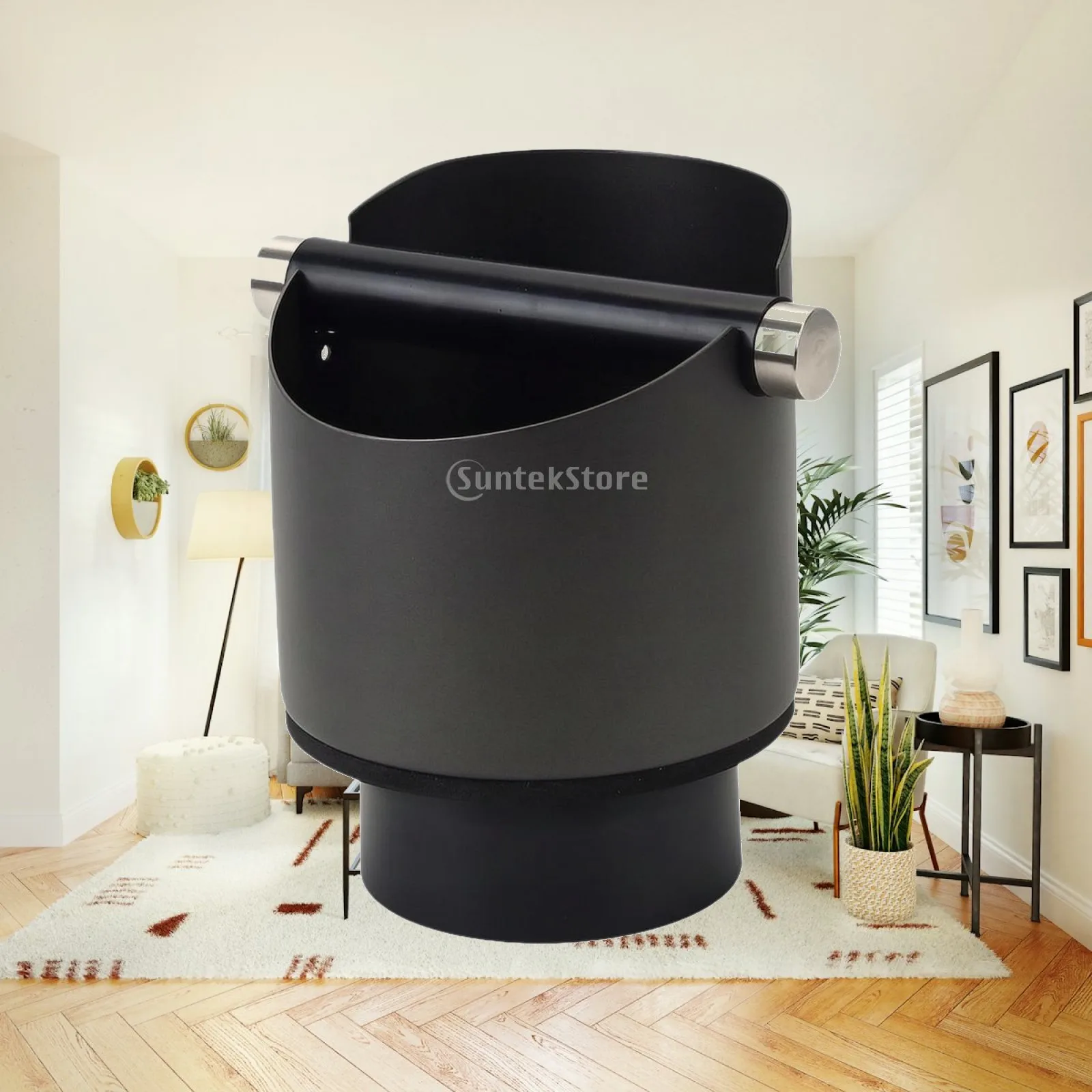 Easy-Tosimple Espresso Dump Box | Raised Base for Stability, Space-Saving Countertop Design, Espresso puck bin, Cafe