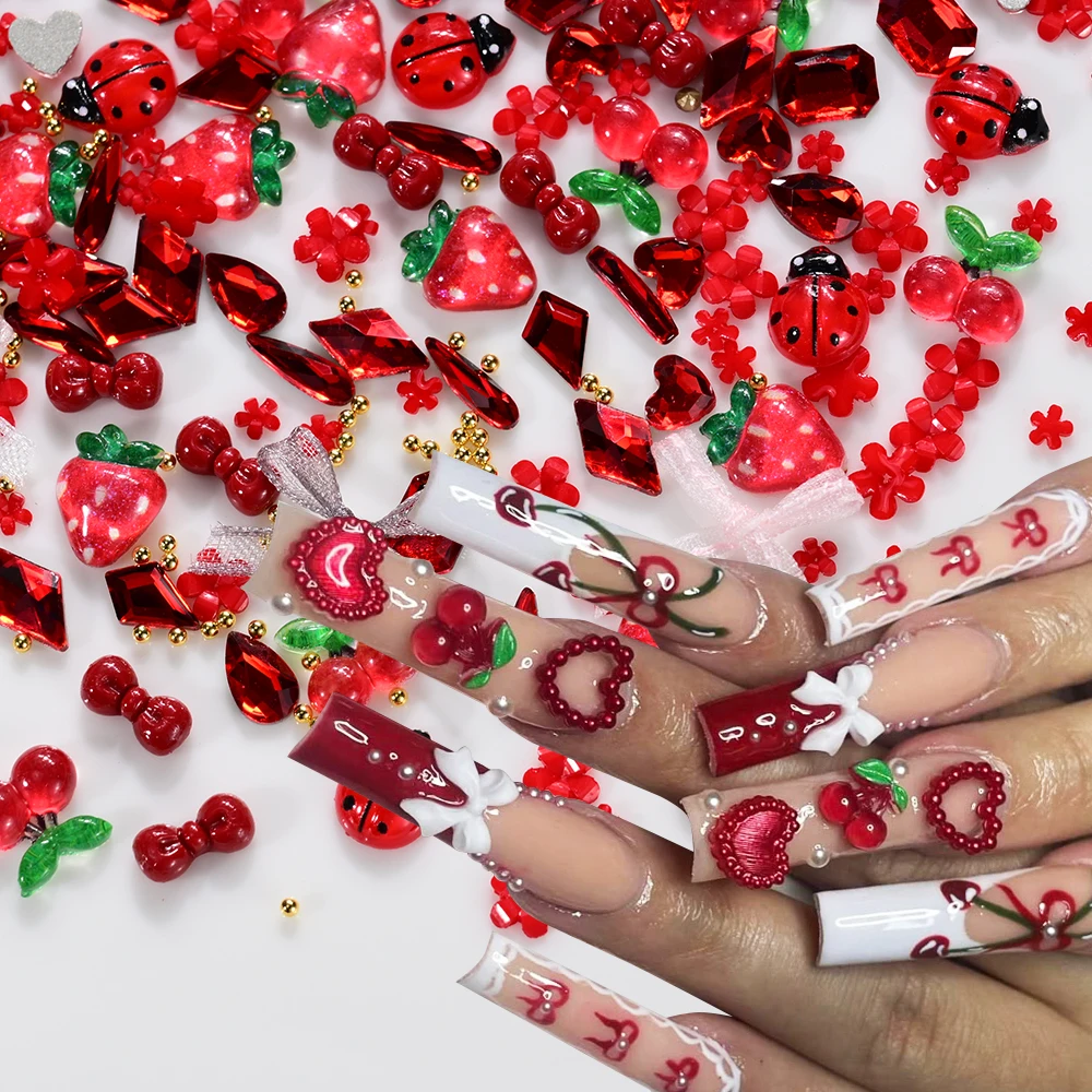 12 sztuk / Pudełko Kolorowe Cukierkowe Mieszane Ozdoby do Paznokci 3D Cukierkowe Serca/Gwiazdy/Księżyce Części do Paznokci Makaroniki Cukierkowe Serca Zestawy do Dekoracji Paznokci