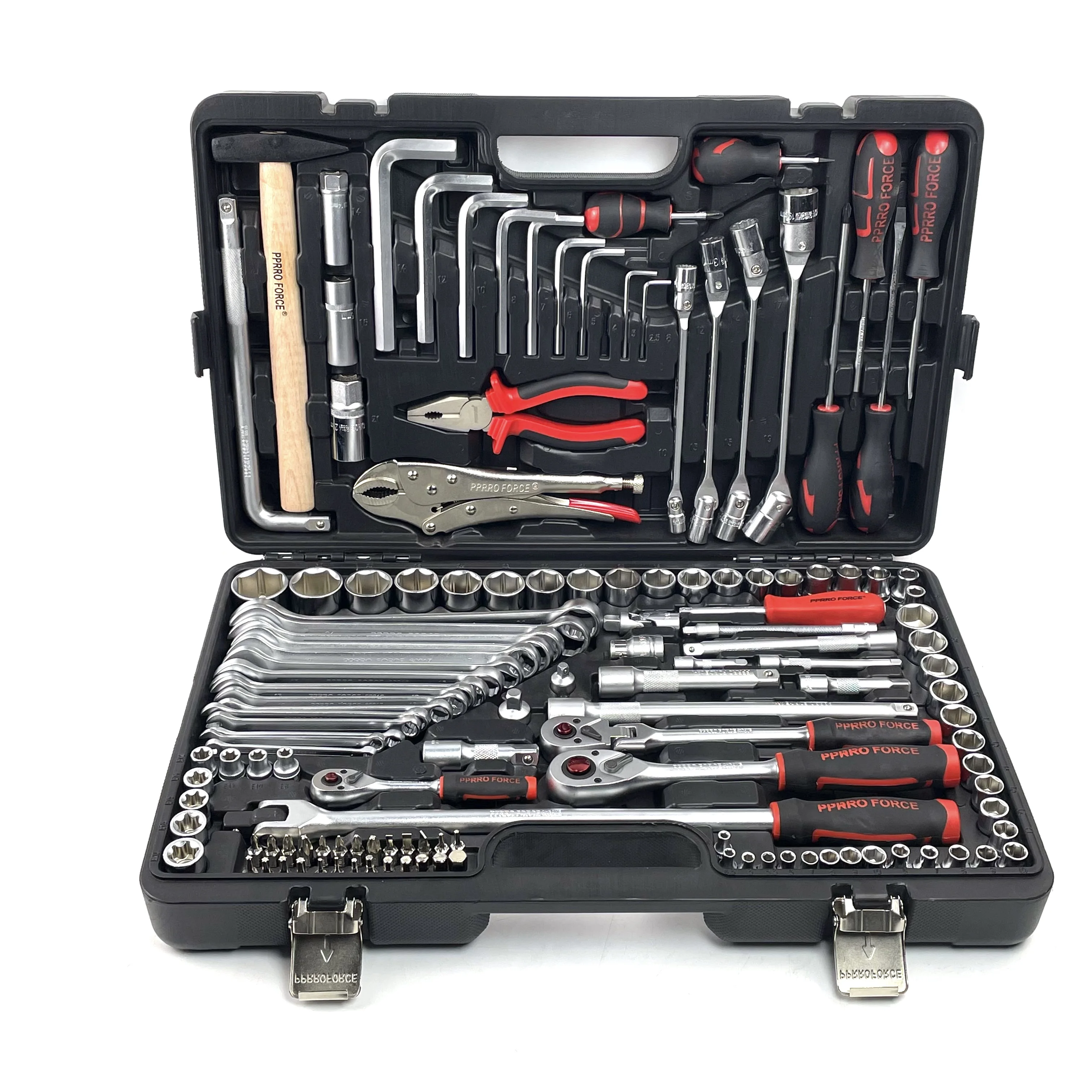 138pcs CR-V Hand Tools Kit Customizable OEM Ratchet Wrenches Combination Bits Socket Set Home Garden Repair 1-Year Hard Case