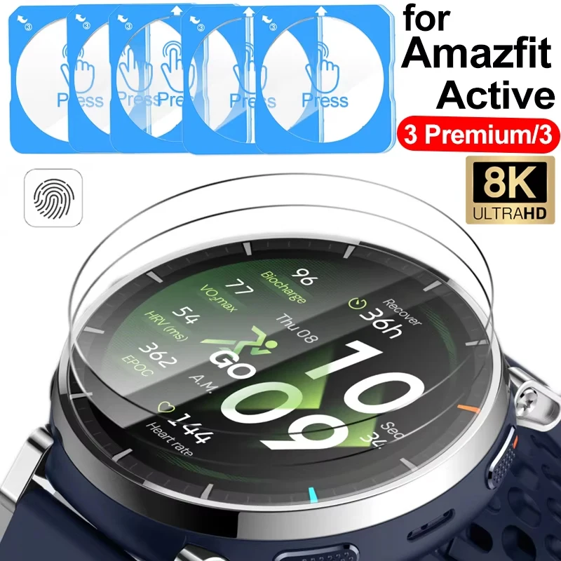 Tempered Glass Easy Installation Anti-Scratch Watch Films for Amazfit Active 3 Premium Screen Protectors for Amazfit Active 3