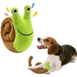 Juguetes chirriantes para perros, juguetes para olfatear con caracoles de peluche, rompecabezas Molar de comida tibetana, rompecabezas interactivo para perros, alimentador de juguete para mascotas