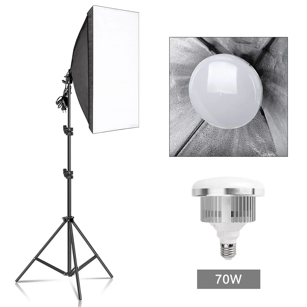 

Photography Softbox Lighting Kits 50x70CM Professional Continuous Light System Soft Box For Photo Studio Equipment