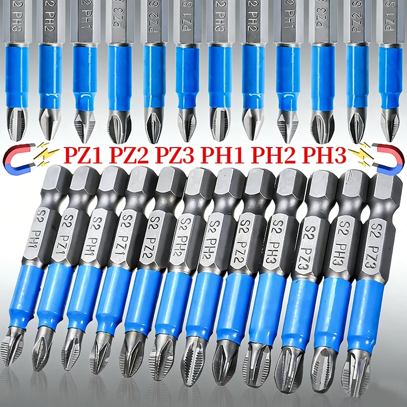 

24/6PCS Magnetic Hex Shank Screwdriver Bit Impact Driver Bits Anti Slip Phillips Electric Screwdriver Drill Bits Power Hand Tool