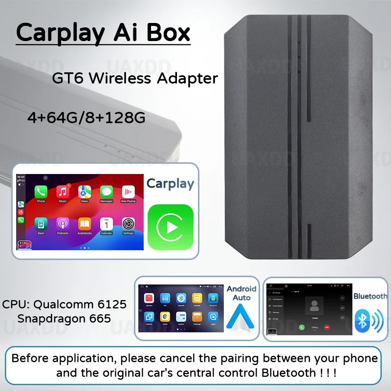 Full CarPlay AI box Car Android 12 YouTube Wireless Auto 3-in-1 USB Adapter TV GPS ConnectivityNavigation System Car to Mobile