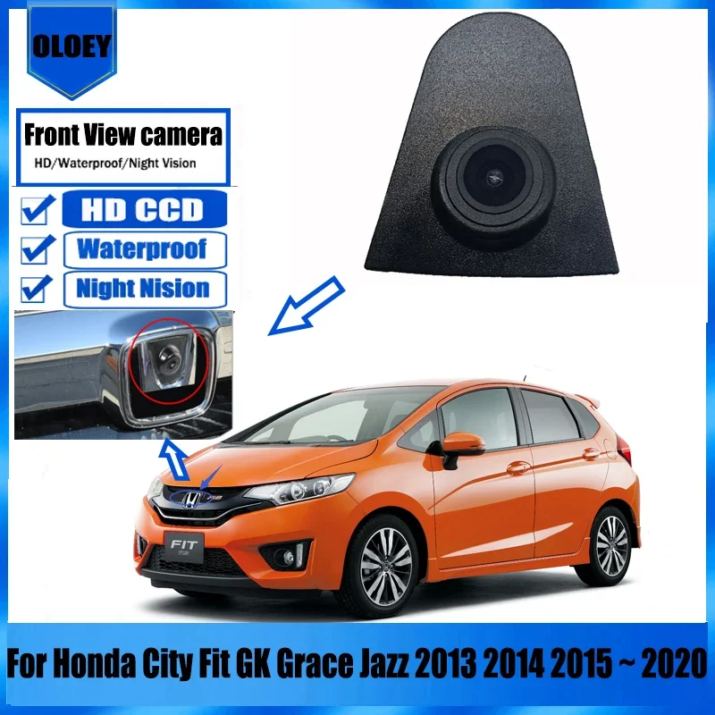 Car Front Camera for Honda City Fit GK Grace Jazz 2013 2014 2015 ~ 2020 Facelift Parking HD CCD Night Vision Forward Logo Camera