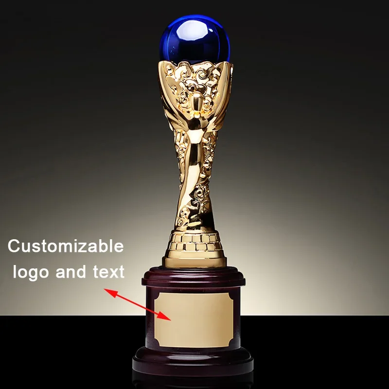 Custom Crystal Metal Trophy, Creative Home Decoration, Wooden Base, Basketball, Running Competition, Individual Team Awards, 1Pc