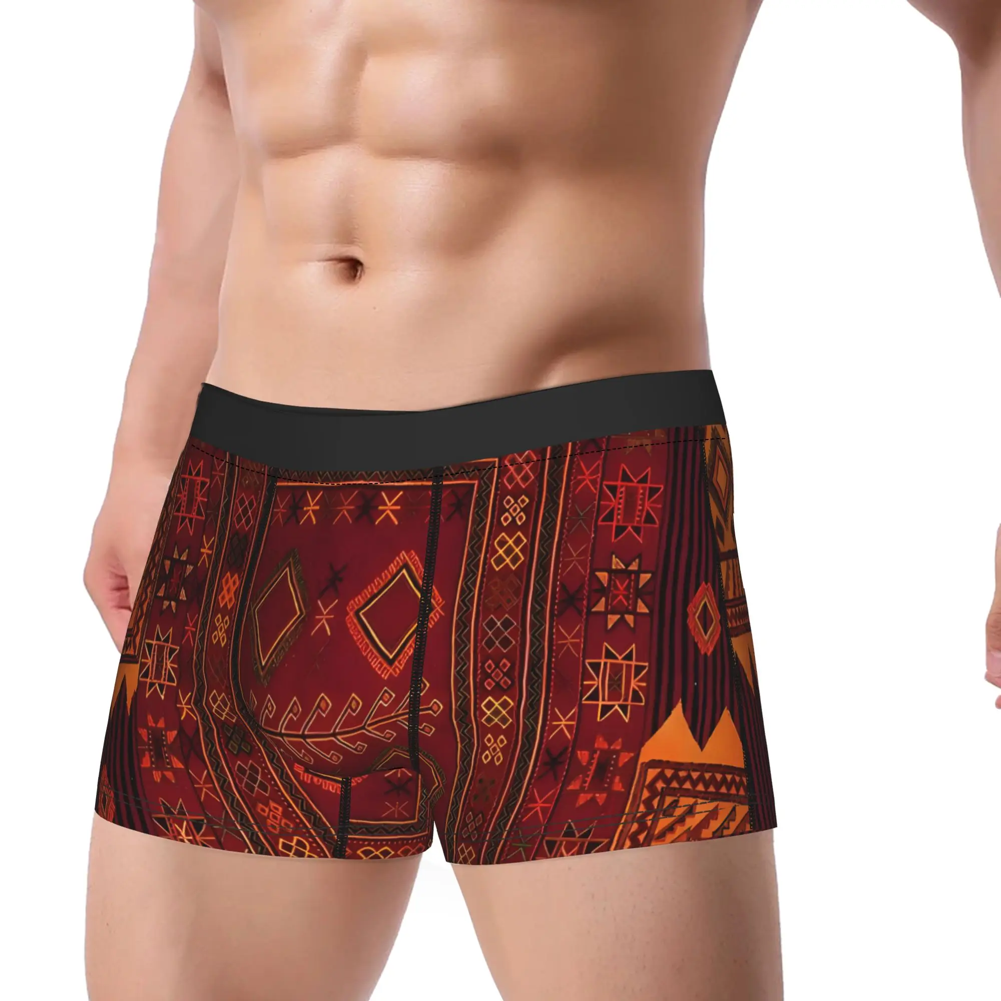 1piece  Traditional Moroccan Artwork Underpants Breathbale Panties Male Underwear Print Shorts