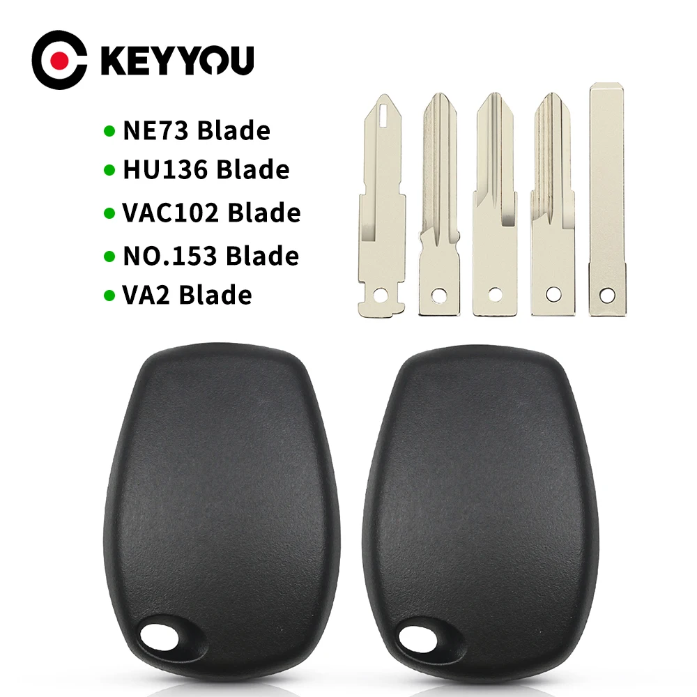 KEYYOU For Renault Logan Kangoo Duster Clio Twingo Modus Master Primastar Dacia Nissan Opel Fob Transponder Car Key Case Shell