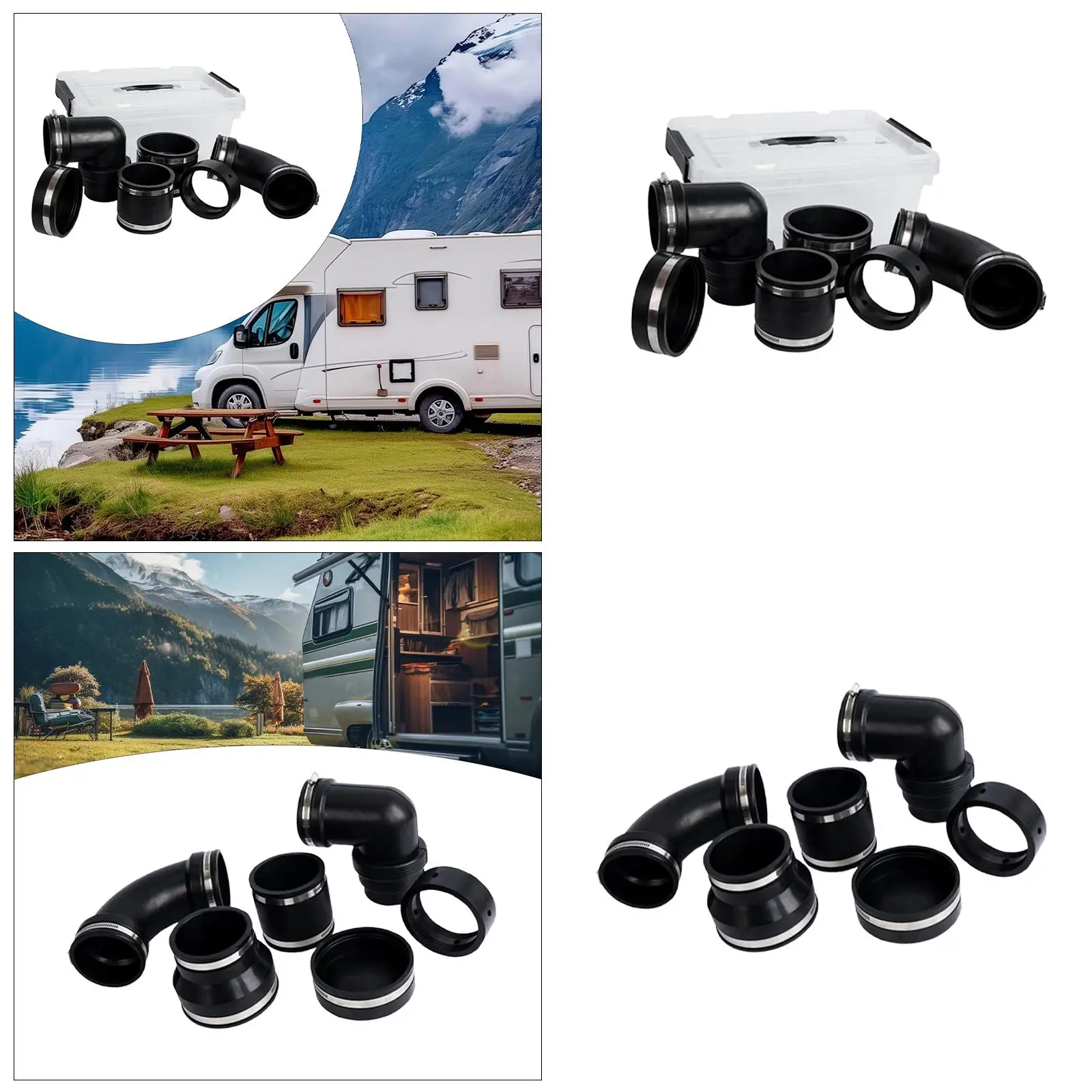 RV Sewer Waste Plumbing Connection System Kit Replacement with Slip for Automotive Mounting Campers PVC Pipes Repairing RV