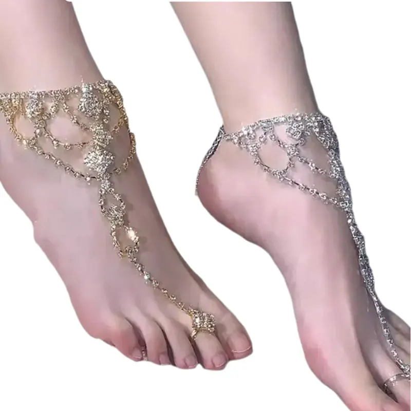 Sexy Bdsm lingerie ornament Accessories Sparkling Foot Chain cosplay Stage performance fetish Erotic products sex suit Adult