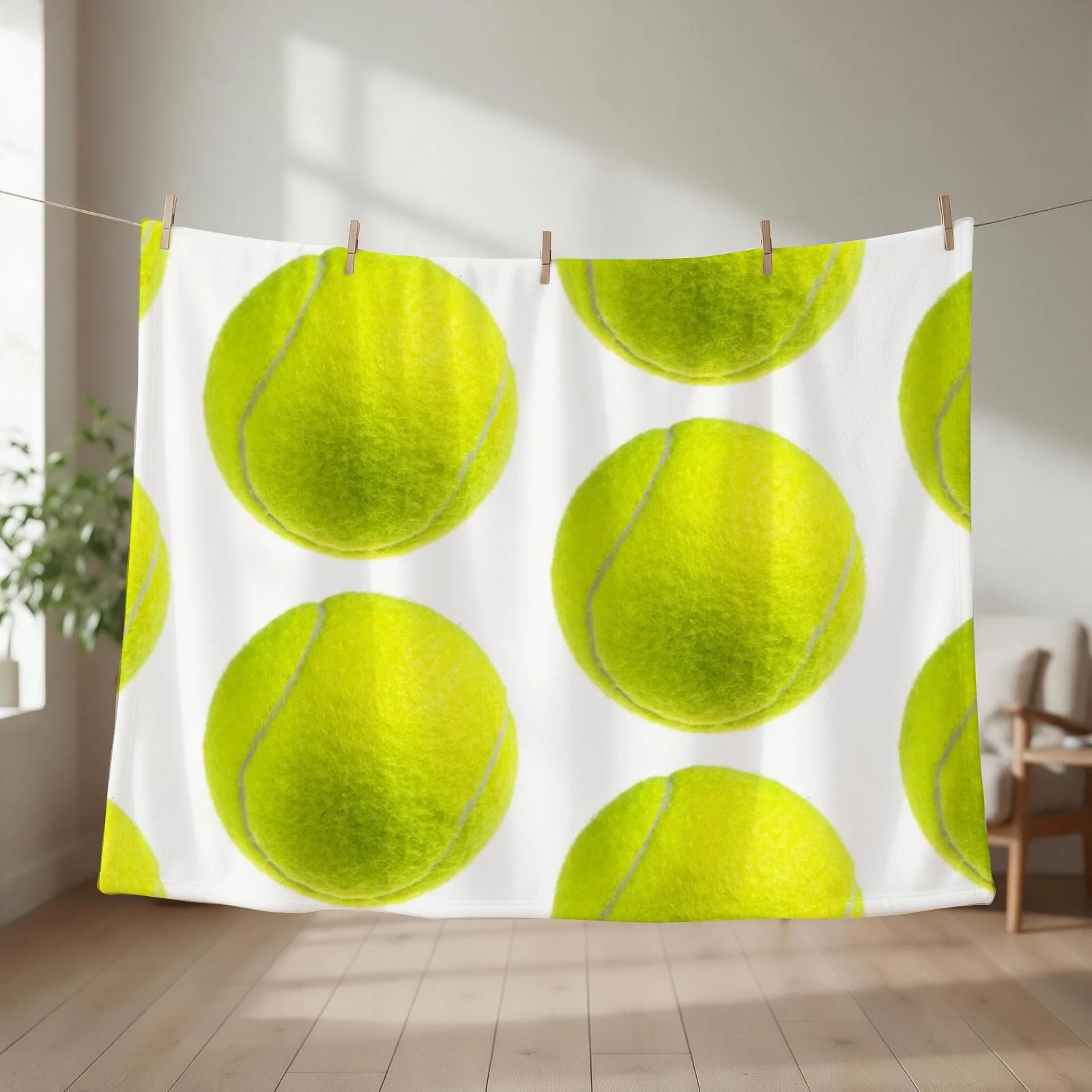 Just tennis ball Throw Blanket couch cozy soft plush fuzzy picnic outdoor blanket