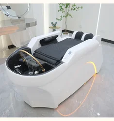 Electric Intelligent Massage Shampoo Bed High-End Barber Shop Automatic Water Circulation Head Therapy Steaming Bed