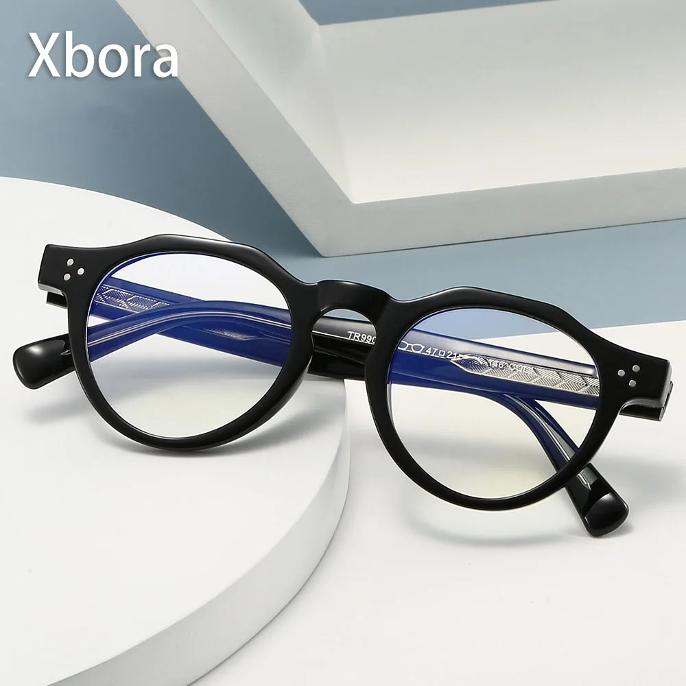 XBORA 2026 TR90 Retro Round Men's and Women's Black Sunglasses Fashion Casual Trendy High-Quality Daily Frame Hot Sale LD-9902