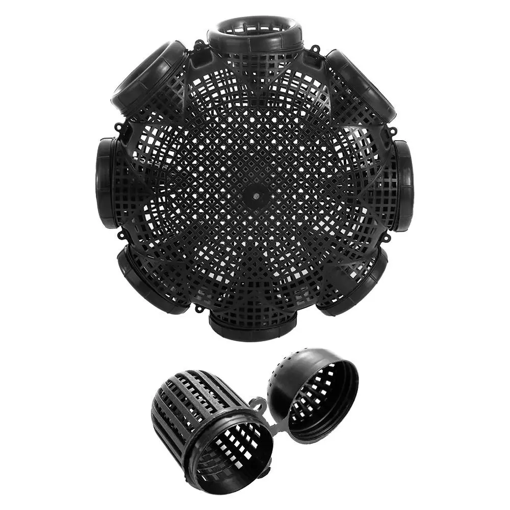 

Fishing Pot 3/6/8 Holes Black Fish Net Cage Durable Plastic Loach Trap Easy To Install Multifunctional Mud Cage Shrimp Eels