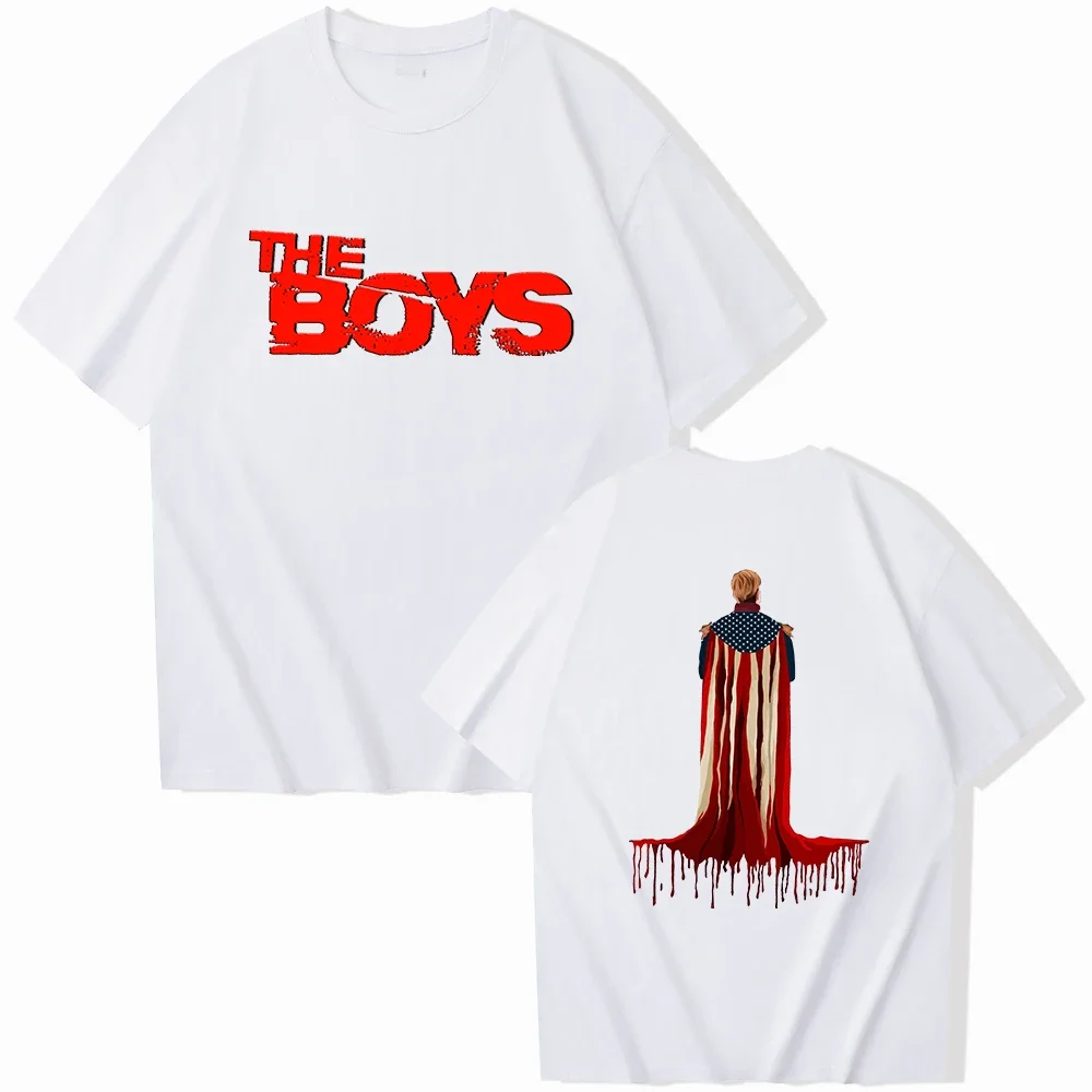 D Summer The Homelander The Boys Season 4 The Boyz Vintage T-shirt O-Neck Short Sleeve Shirts Fans Gift