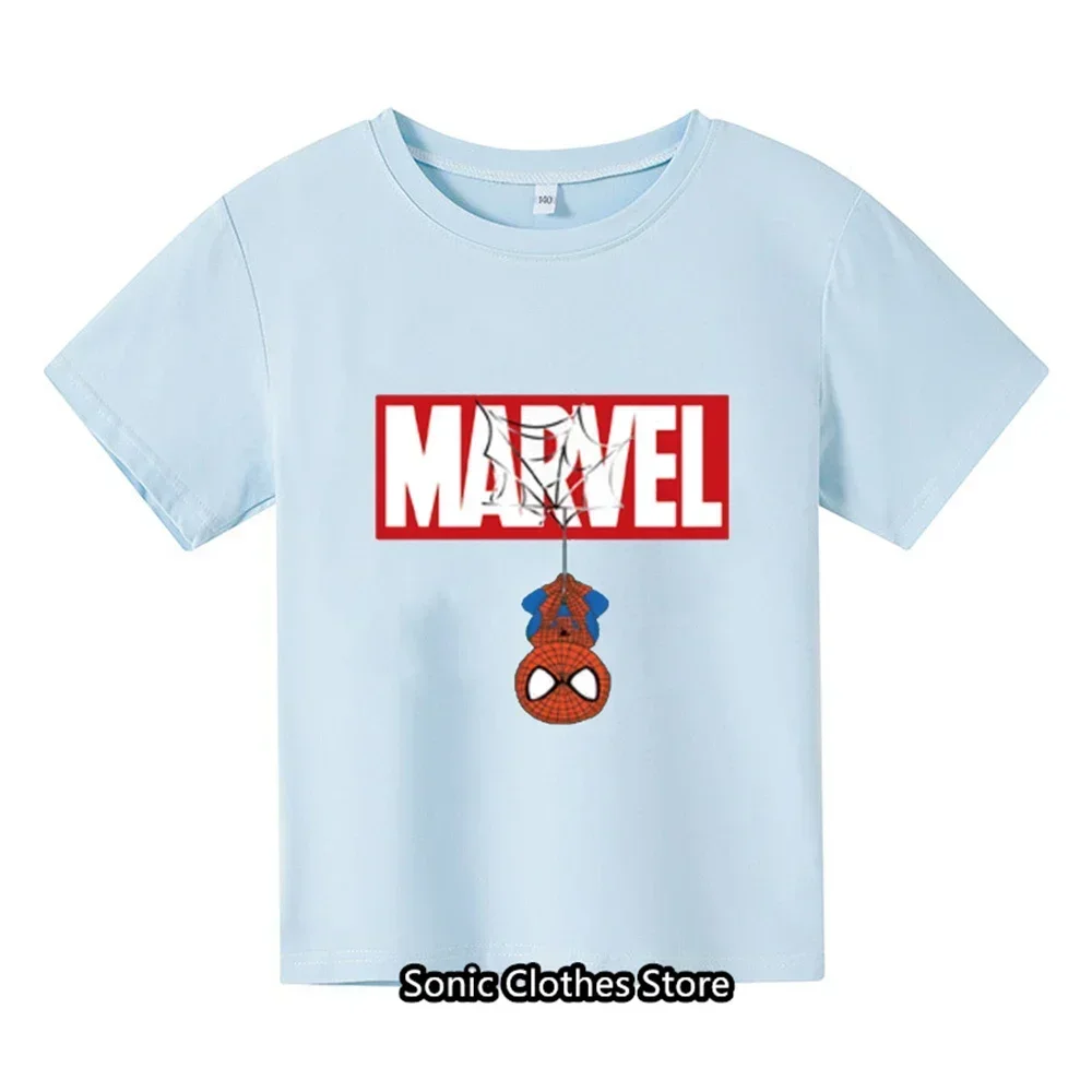 Spiderman Cartoon Boys and Girls 3-14 Year Old Children\'s Printed T-shirt Children\'s Summer Short Sleeved Fashion T-shirt Top