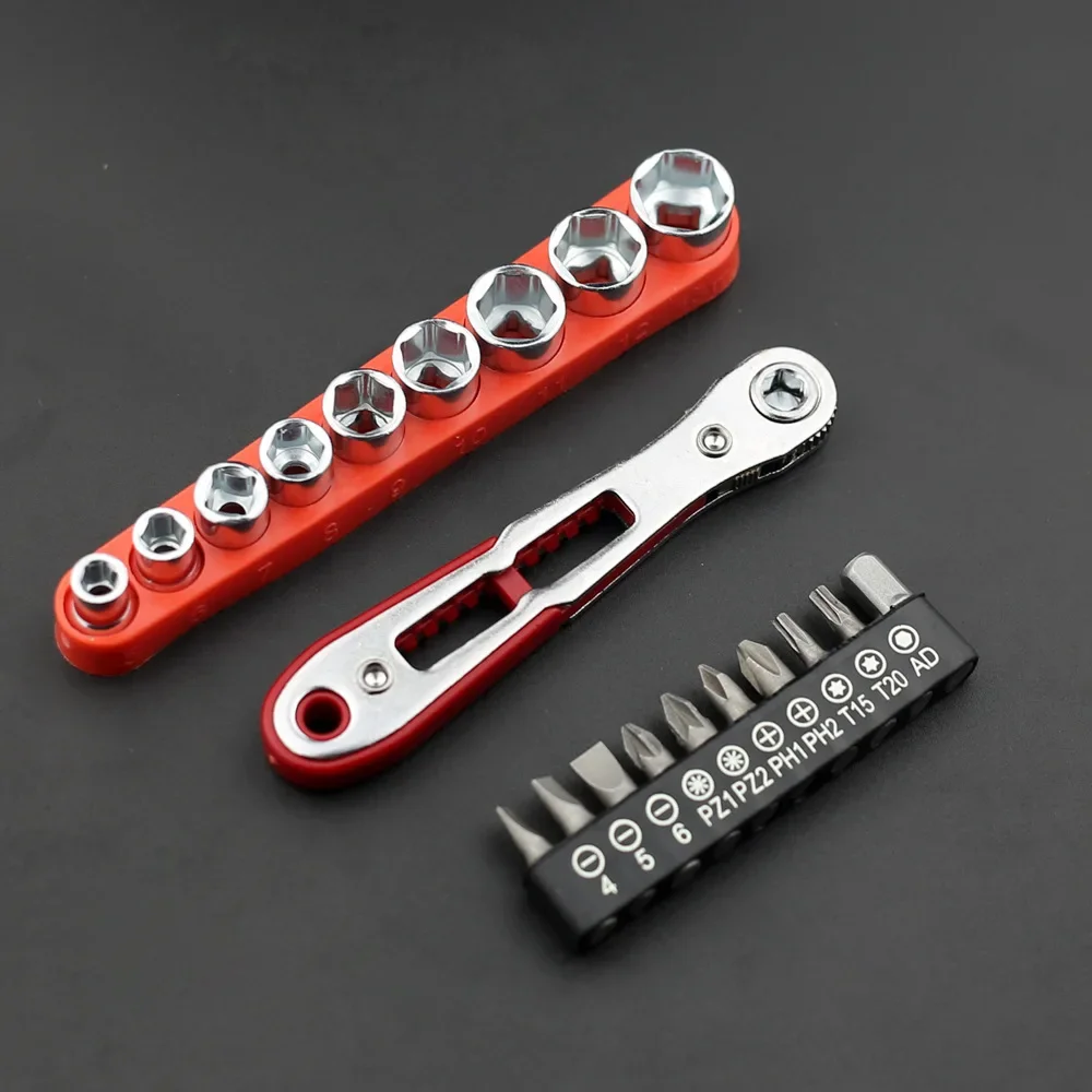 Right Angle bidirectional ratchet screwdriver Socket set Bit 1/4 Hexagon Handle Drive Torx Slot DIY Multifunctional Hand Tool