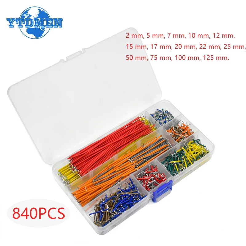 65PCS-840PCS Breadboard Jumper Wire Kit 14 Lengths Assorted for Bread Board DIY Universal 24AWG 26AWG Protoboard Cable