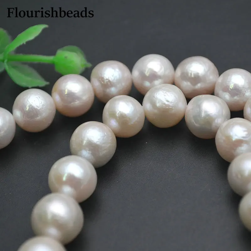 1strand 10~11mm High Quality Wrinkled Surface Natural White Edison Pearl Round Loose Beads For Necklace Bracelet Jewelry Making