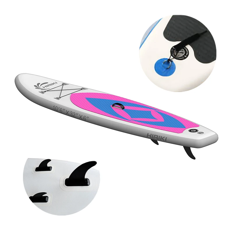 Hot Sale Water Sport Surf Board Pink Inflatable Sup Board with Pump + Backpack + Repair Bag