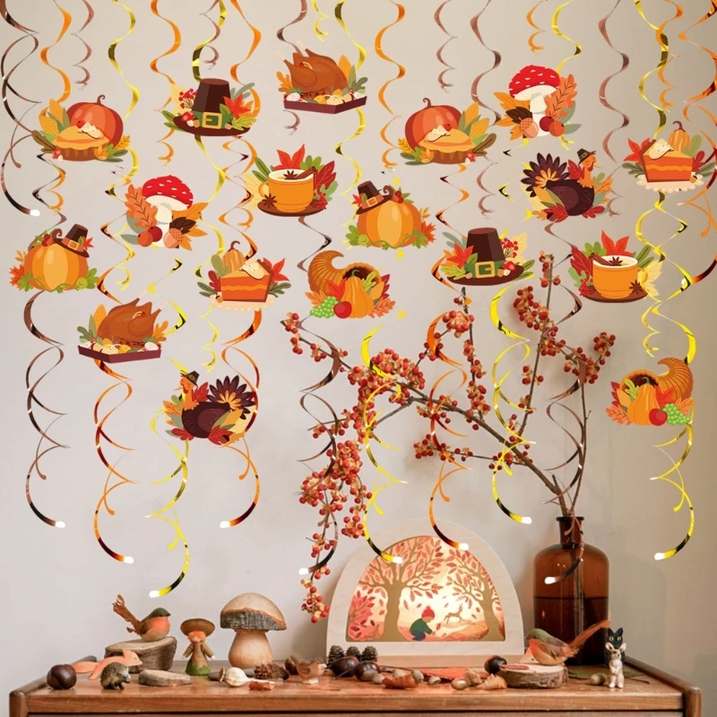 Celebratory Thanksgiving Swirls Hangings Festival Home & Office Embellishments new arrival