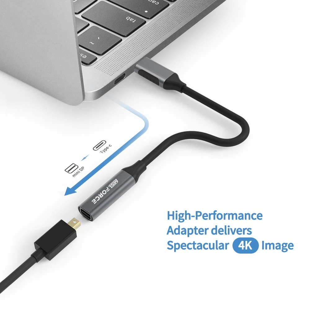 Adaptateur Mini DisplayPort USB Type C, 4K, 60Hz, Mini DP pour écrans Apple Cinema LED, Mini Displayport 24 \