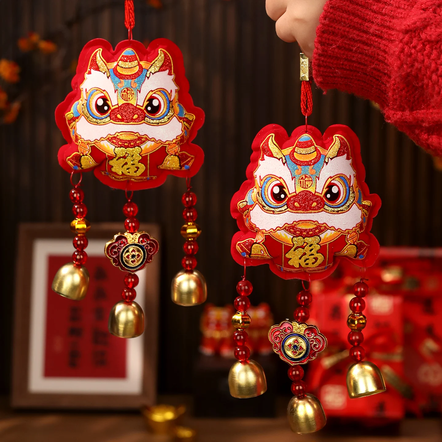 

New Year Decorations 2026 New Lion Wake up Hanging Ornament Year Happin Home Door Hanging Living Room Aosphere Arr...