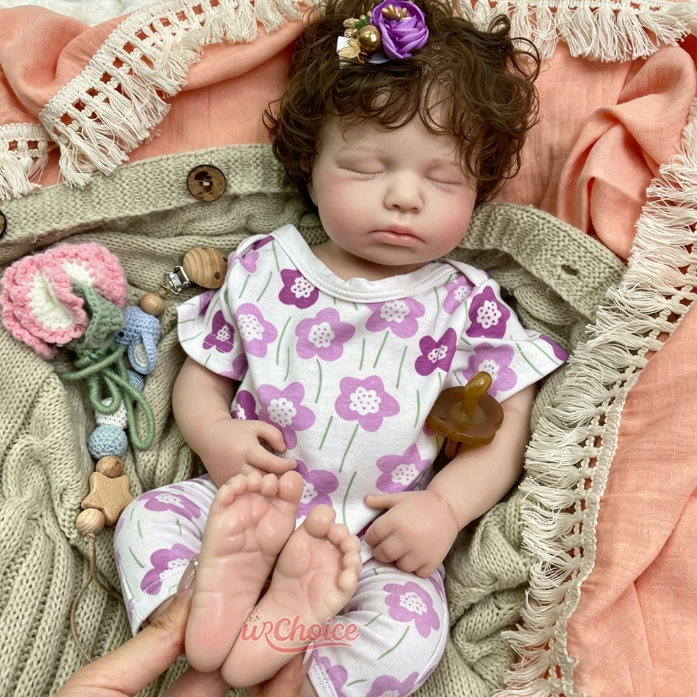 20 Inch Open Mouth Silicone Doll with Hair Loulou Lifelike Exquisite Texture High Simulation Collection Reborn Doll for Artist