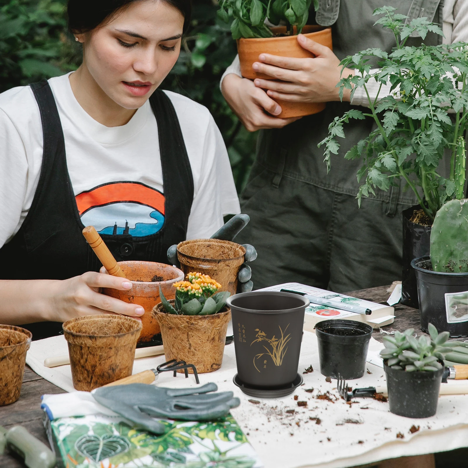 

3 Sets Flower Planting Pot Flower Pots Indoor Plants Plastic Nursery Planter Pots Drainage Air Flow Home Decoration Gift