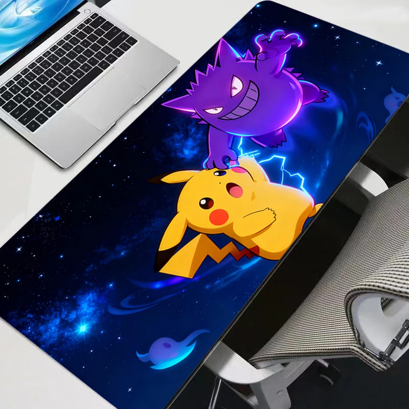 

Mouse Pad 90x40cm Gamer Computer HD Print Desk mat Keyboard Anime Gaming Accessories Lock Edge P-Pokemon Gengar Mousepad Carpet