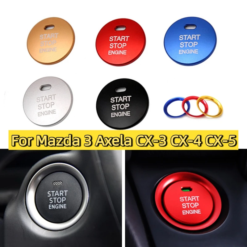 

Car Styling Aluminum Alloy Engine Start Stop Button Ring Cover Interior Decorative Trim For Mazda 3 Axela CX-3 CX-4 CX-5