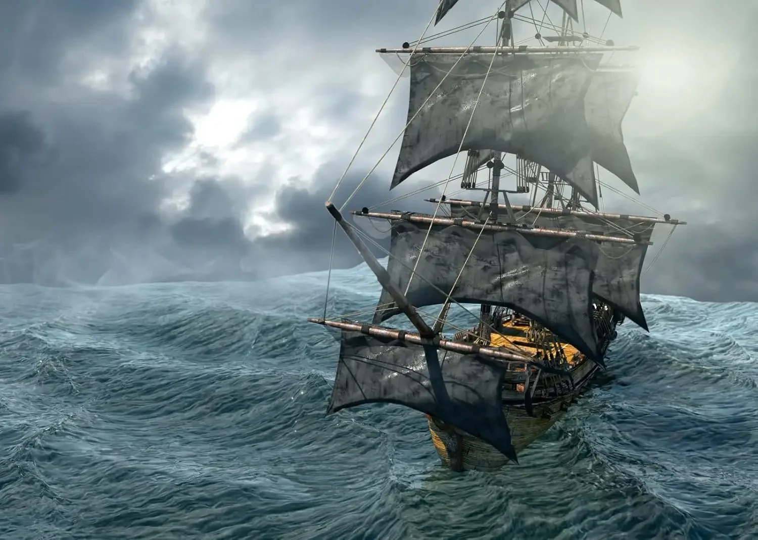 Caribbean Pirate Ship party Vintage Corsair Sea Adventure Sailing Ship Roaring Wave photo background photography backdrop studio