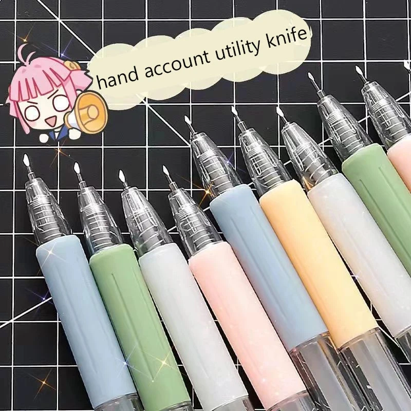 5/6Pcs Paper Cut Knife Pen Refill Set Art Utility Knife Scrapbooking Cutting Tool Precision Sticker Washi Tape Cutter DIY Craft