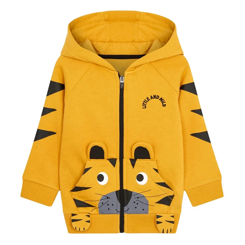 Little maven 2024 Baby Boys Jacket Coat Autumn Casual Clothes Children Lovely Tiger Hoodie New Fashion for Kids 2-7 year