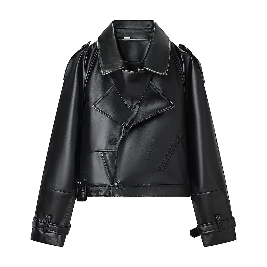 JNLEAOG Cappotto da motociclista Faionable da donna Autunno New Sle Versatile di fascia alta in poliestere per donna