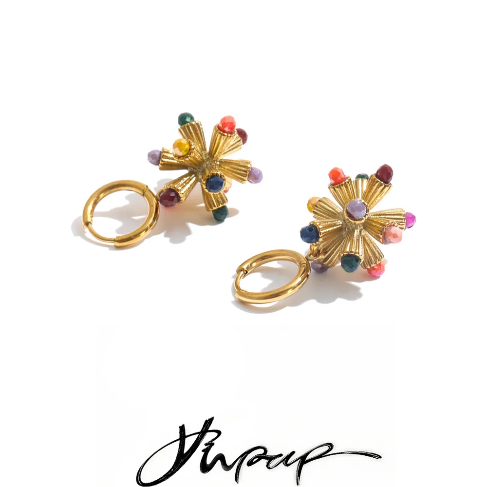 Yhpup 13g Edelstahl Harz Blumen Ohrhänger im französischen Stil, Neuheiten, stilvoller, einzigartiger, schicker Schmuck