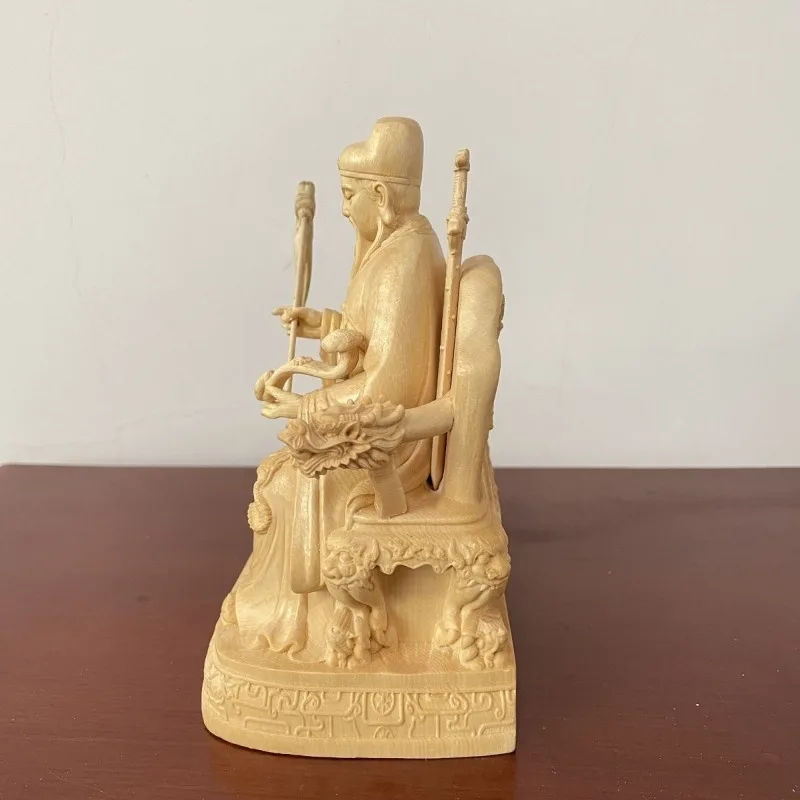 Hand-Carved Hinoki Wood Lu Dongbin Statue - 7.1+4.7+3.9